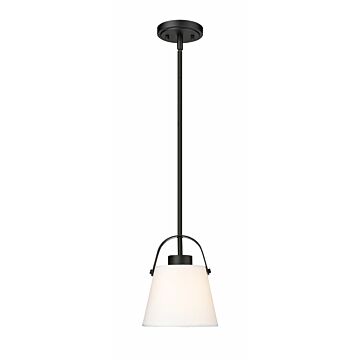 Z-Studio Linen Pendant 1-Light Pendant in Matte Black