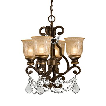 Norwalk Four Light Mini Chandelier in Bronze Umber by Crystorama