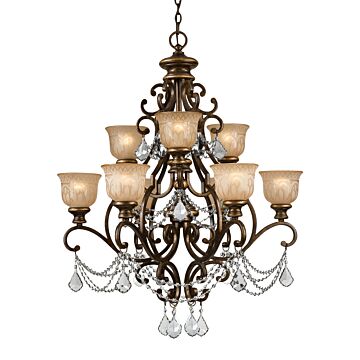Norwalk Nine Light Chandelier in Bronze Umber by Crystorama