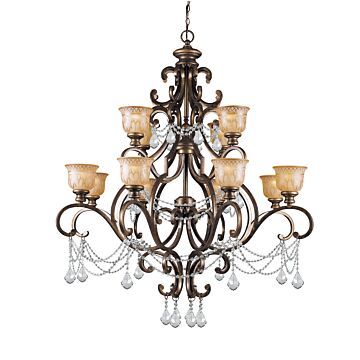 Norwalk 12 Light Chandelier in Bronze Umber by Crystorama