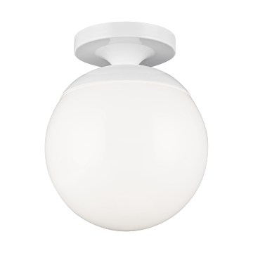 Leo   Hanging Globe One Light Wall   Ceiling Semi Flush Mount in White by Visual Comfort Studio