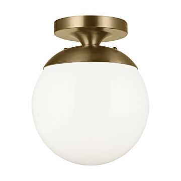Leo   Hanging Globe One Light Wall   Ceiling Semi Flush Mount in Satin Brass by Visual Comfort Studio