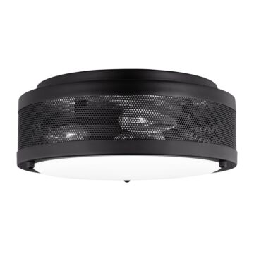 Vander LED Flush Mount in Midnight Black by Visual Comfort Studio