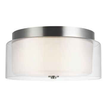 Elmwood Park 2-Light Flush Mount in Brushed Nickel