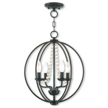 Arabella 4-Light Mini Chandelier with Ceiling Mount in English Bronze