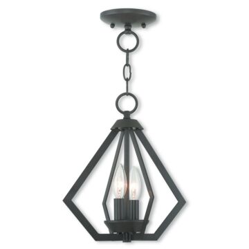 Prism 2-Light Mini Chandelier with Ceiling Mount in Bronze