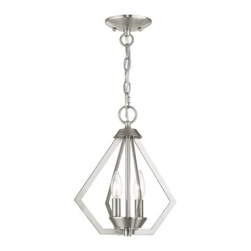 Prism 2-Light Mini Chandelier with Ceiling Mount in Brushed Nickel