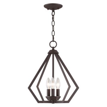 Prism 3-Light Mini Chandelier with Ceiling Mount in Bronze