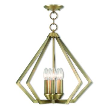 Prism 5-Light Chandelier in Antique Brass