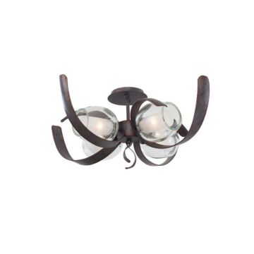 Solana LED Semi Flush Mount in Oxidized Copper by Kalco