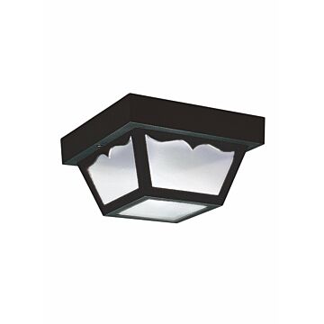 Outdoor Ceiling 1-Light Outdoor Flush Mount in Black