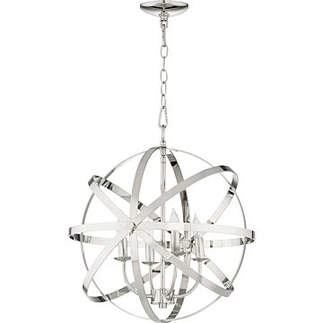 Celeste Four Light Chandelier in Polished Nickel by Quorum International