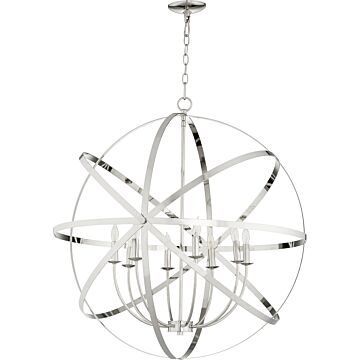 Celeste Eight Light Chandelier in Polished Nickel by Quorum International