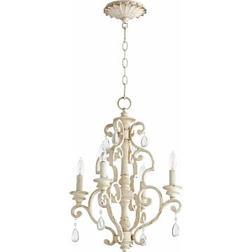 San Miguel Four Light Chandelier in Persian White by Quorum International