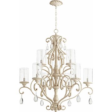 San Miguel Nine Light Chandelier in Persian White by Quorum International