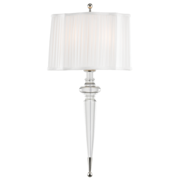 Tipton Two Light Wall Sconce in Polished Nickel by Hudson Valley