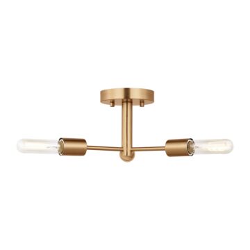 Axis Three Light Semi Flush Mount in Satin Brass by Visual Comfort Studio
