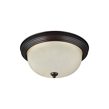 Geary 1-Light Flush Mount in Bronze
