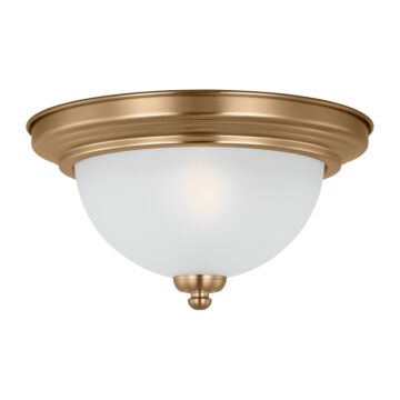 Geary 1-Light Flush Mount in Satin Brass