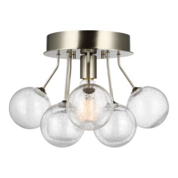 Bronzeville One Light Semi Flush Mount in Brushed Nickel by Visual Comfort Studio