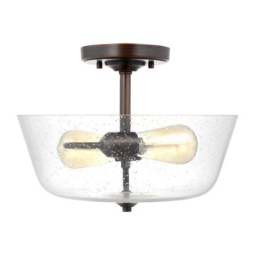 Belton 2-Light Ceiling Semi-Flush Mount in Bronze