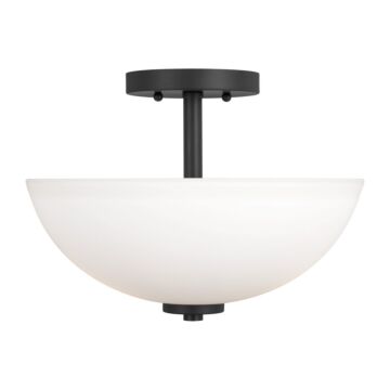 Oslo 2-Light Semi-Flush Convertible Pendant in Midnight Black