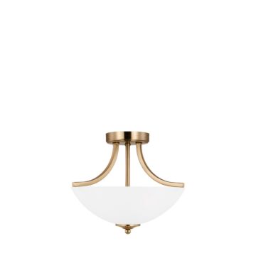 Geary 2-Light Semi-Flush Convertible Pendant in Satin Brass