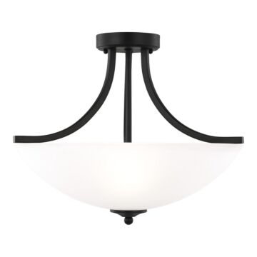 Geary 3-Light Semi-Flush Convertible Pendant in Midnight Black