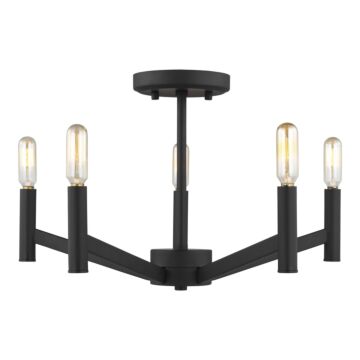 Vector Five Light Semi Flush Mount in Midnight Black by Visual Comfort Studio