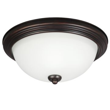 Geary 1-Light Flush Mount in Bronze