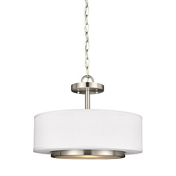 Generation Lighting Nance Drum Pendant Light in Brushed Nickel