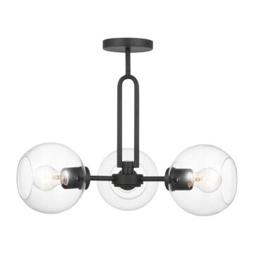 Codyn Three Light Semi Flush Mount in Midnight Black by Visual Comfort Studio