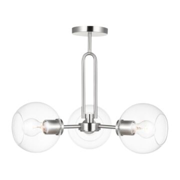 Codyn Three Light Semi Flush Mount in Brushed Nickel by Visual Comfort Studio
