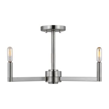 Fullton LED Semi Flush Mount in Brushed Nickel by Visual Comfort Studio