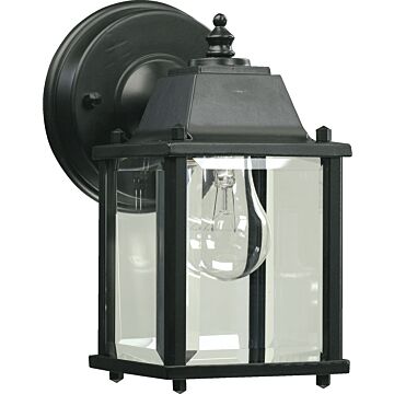 Aluminum Box Lanterns One Light Wall Mount in Black by Quorum International