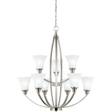 Metcalf  Chandelier in Brushed Nickel by Generation Lighting