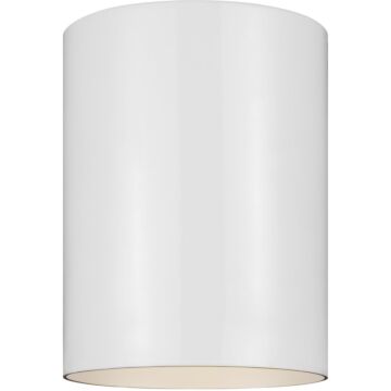 Outdoor Cylinders LED Flush Mount in White by Visual Comfort Studio