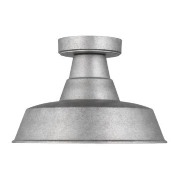 Barn Light One Light Outdoor Flush Mount in Weathered Pewter by Visual Comfort Studio