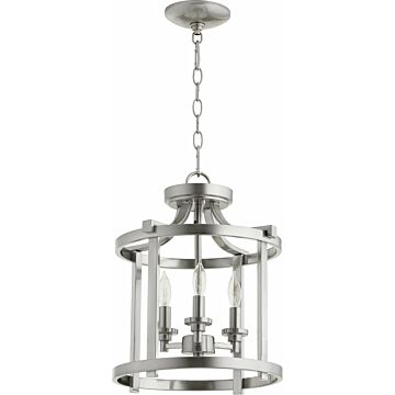 Lancaster Three Light Dual Mount in Satin Nickel by Quorum International