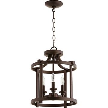 Lancaster Three Light Dual Mount in Oiled Bronze by Quorum International