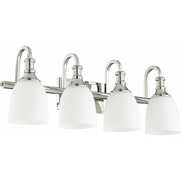 Richmond Four Light Vanity in Polished Nickel by Quorum International