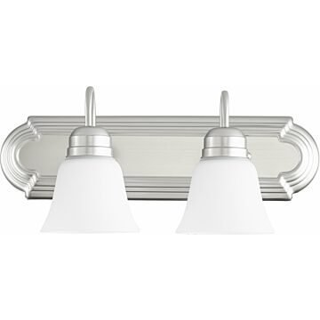 5094 Vanities Two Light Vanity in Satin Nickel  Satin Opal by Quorum International