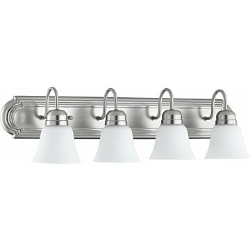 5094 Vanities Four Light Vanity in Satin Nickel  Satin Opal by Quorum International