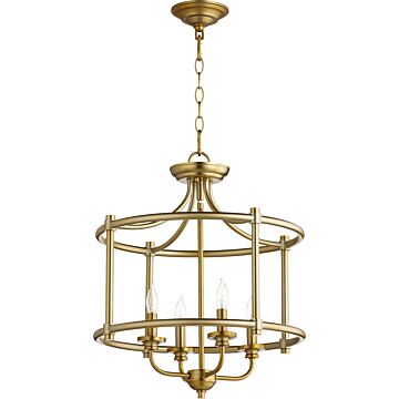 Rossington Four Light Dual Mount in Aged Brass by Quorum International