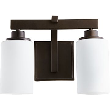 Lancaster Two Light Vanity in Oiled Bronze by Quorum International