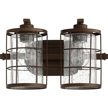 Ellis Two Light Vanity in Oiled Bronze by Quorum International