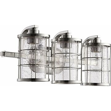 Ellis Three Light Vanity in Satin Nickel by Quorum International