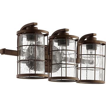 Ellis Three Light Vanity in Oiled Bronze by Quorum International
