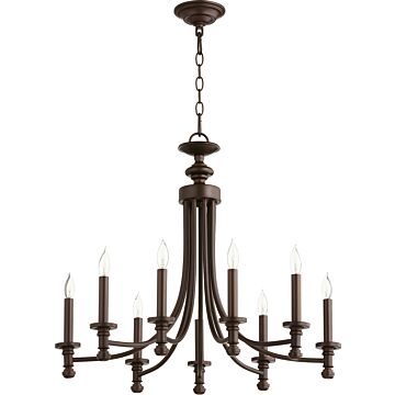 Rossington Nine Light Chandelier in Oiled Bronze by Quorum International