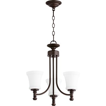 Rossington Three Light Chandelier in Oiled Bronze by Quorum International